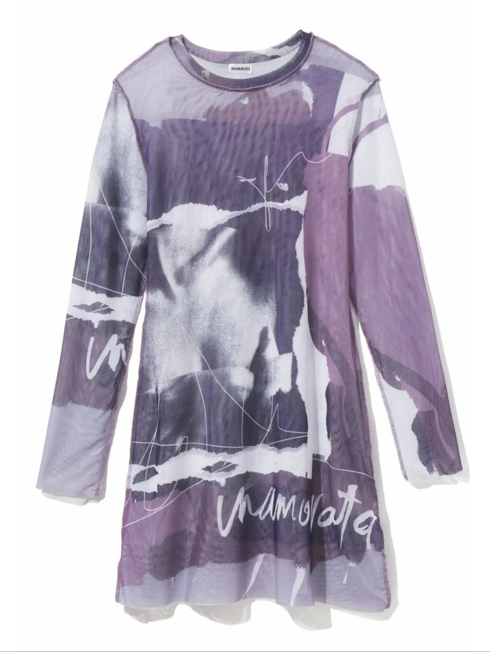 Inamorata Vita Mini Dress Mesh Purple Abstract - Picture 2 of 14